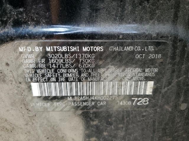 Photo 11 VIN: ML32A5HJ4KH002275 - MITSUBISHI MIRAGE LE 