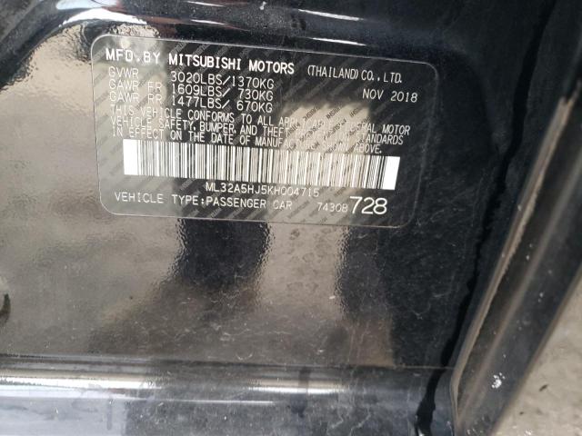 Photo 11 VIN: ML32A5HJ5KH004715 - MITSUBISHI MIRAGE LE 