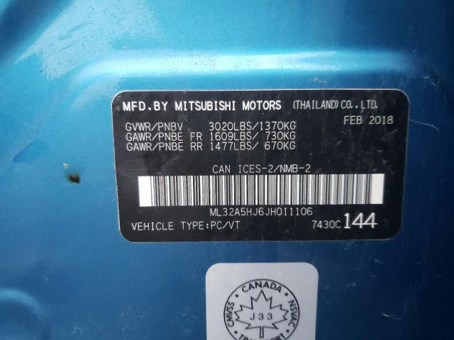 Photo 9 VIN: ML32A5HJ6JH011106 - MITSUBISHI MIRAGE GT 