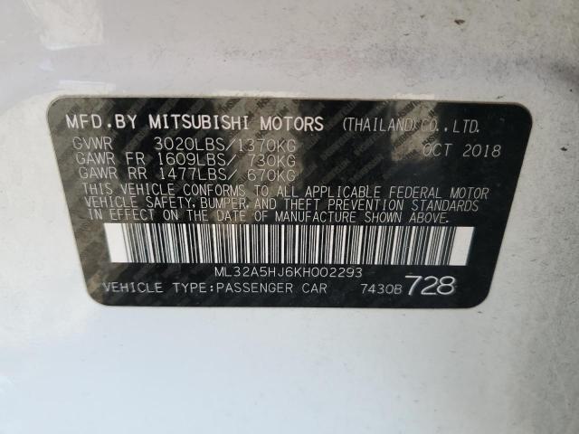 Photo 11 VIN: ML32A5HJ6KH002293 - MITSUBISHI MIRAGE LE 