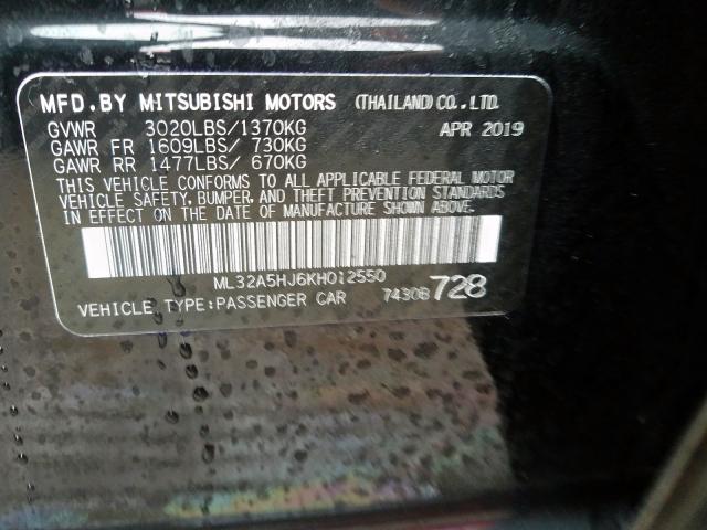 Photo 9 VIN: ML32A5HJ6KH012550 - MITSUBISHI MIRAGE LE 