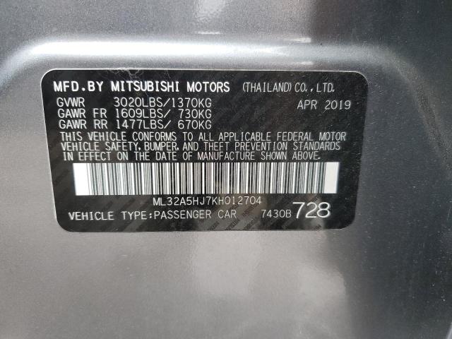 Photo 11 VIN: ML32A5HJ7KH012704 - MITSUBISHI MIRAGE LE 