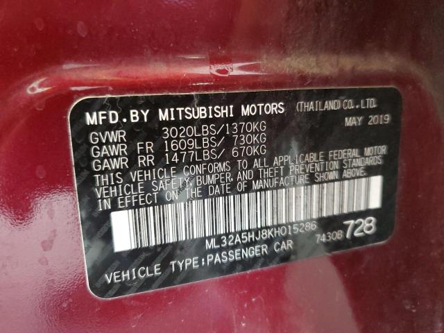 Photo 11 VIN: ML32A5HJ8KH015286 - MITSUBISHI MIRAGE LE 