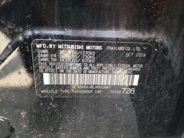 Photo 9 VIN: ML32A5HJ8LH001647 - MITSUBISHI MIRAGE LE 