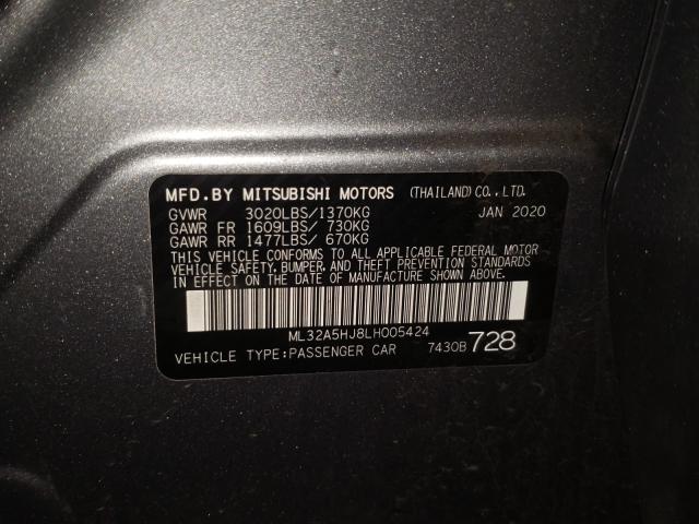 Photo 9 VIN: ML32A5HJ8LH005424 - MITSUBISHI MIRAGE LE 