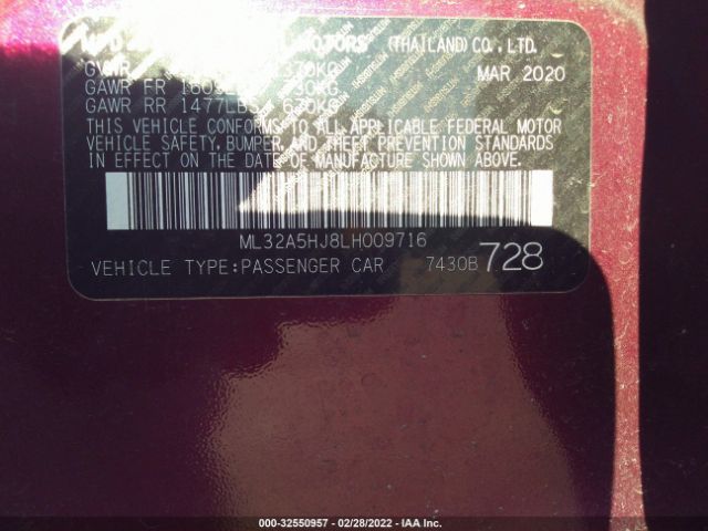 Photo 8 VIN: ML32A5HJ8LH009716 - MITSUBISHI MIRAGE 