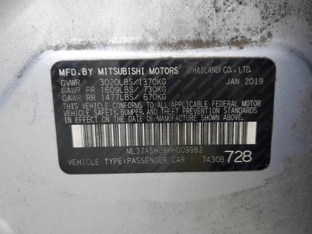 Photo 11 VIN: ML32A5HJ9KH009982 - MITSUBISHI MIRAGE 