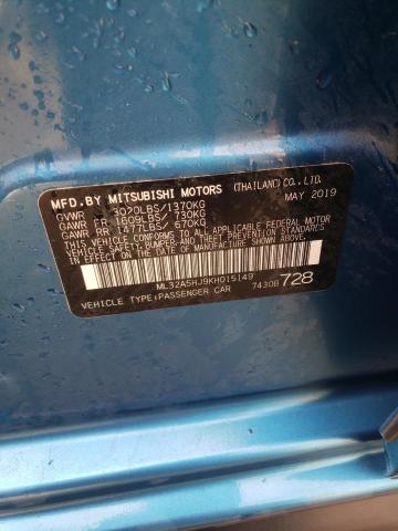 Photo 11 VIN: ML32A5HJ9KH015149 - MITSUBISHI MIRAGE LE 