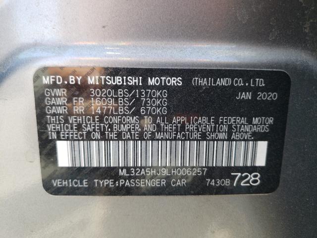 Photo 9 VIN: ML32A5HJ9LH006257 - MITSUBISHI MIRAGE LE 