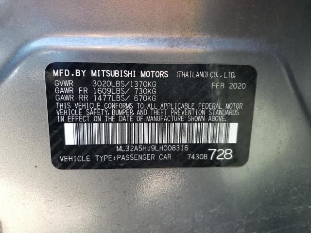 Photo 11 VIN: ML32A5HJ9LH008316 - MITSUBISHI MIRAGE LE 