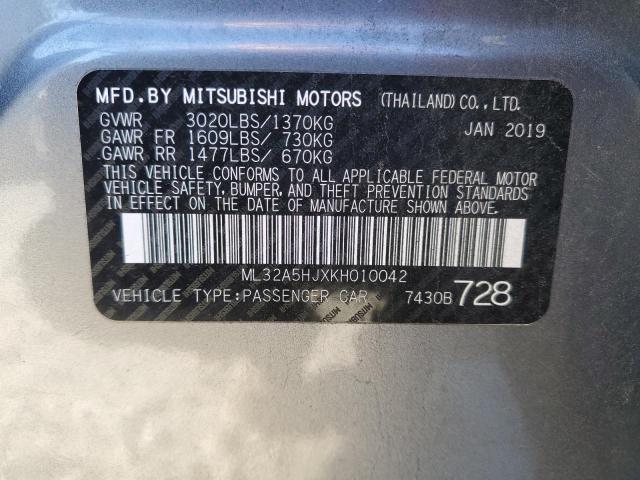 Photo 11 VIN: ML32A5HJXKH010042 - MITSUBISHI MIRAGE LE 