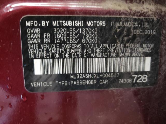 Photo 9 VIN: ML32A5HJXLH004517 - MITSUBISHI MIRAGE LE 