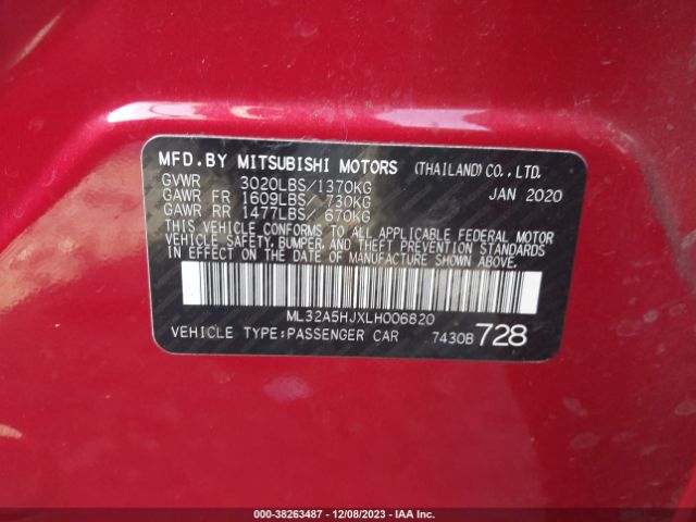 Photo 8 VIN: ML32A5HJXLH006820 - MITSUBISHI MIRAGE 