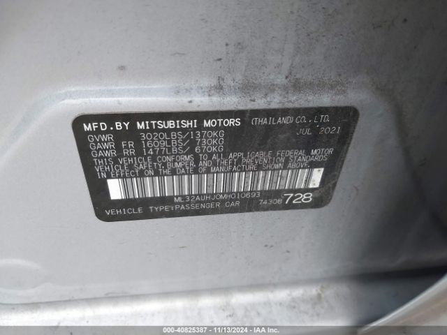 Photo 8 VIN: ML32AUHJ0MH010693 - MITSUBISHI MIRAGE 