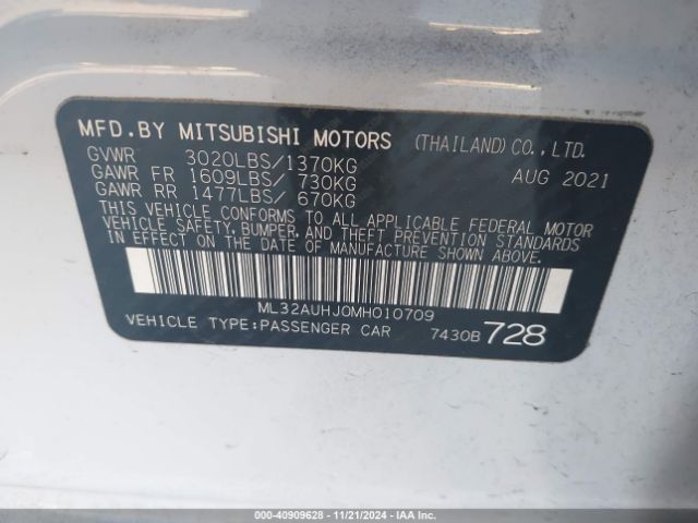 Photo 8 VIN: ML32AUHJ0MH010709 - MITSUBISHI MIRAGE 