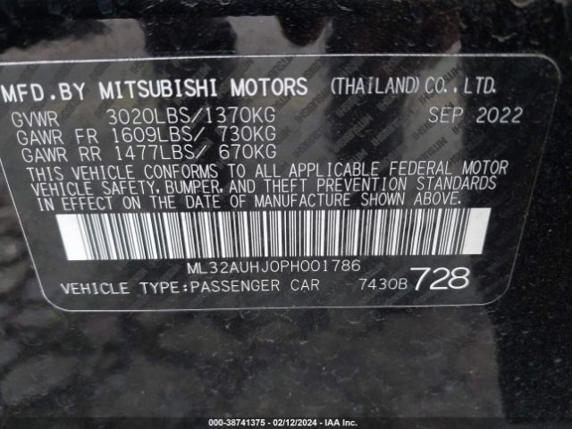 Photo 8 VIN: ML32AUHJ0PH001786 - MITSUBISHI MIRAGE 