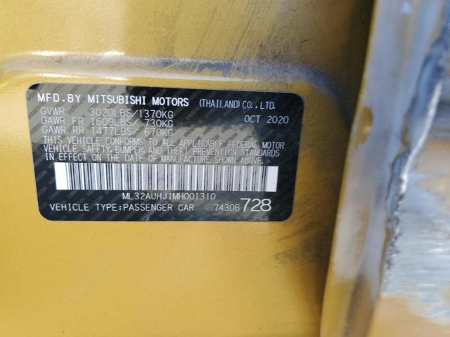 Photo 11 VIN: ML32AUHJ1MH001310 - MITSUBISHI MIRAGE ES 