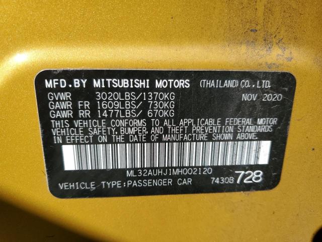 Photo 11 VIN: ML32AUHJ1MH002120 - MITSUBISHI MIRAGE ES 