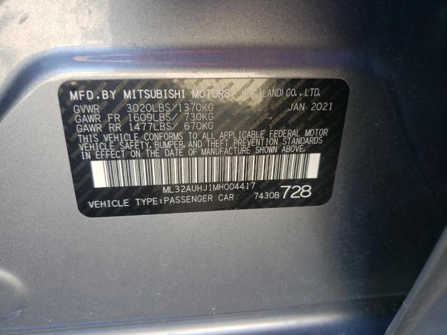 Photo 9 VIN: ML32AUHJ1MH004417 - MITSUBISHI MIRAGE ES 