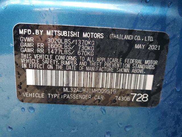 Photo 11 VIN: ML32AUHJ1MH009519 - MITSUBISHI MIRAGE 