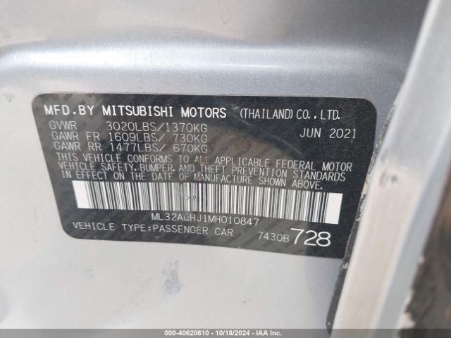 Photo 8 VIN: ML32AUHJ1MH010847 - MITSUBISHI MIRAGE 