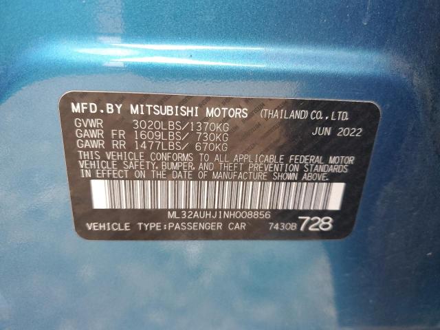 Photo 11 VIN: ML32AUHJ1NH008856 - MITSUBISHI MIRAGE ES 