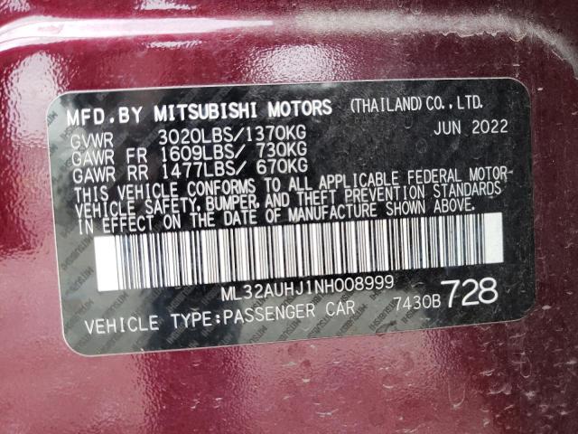 Photo 11 VIN: ML32AUHJ1NH008999 - MITSUBISHI MIRAGE ES 