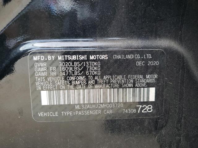 Photo 11 VIN: ML32AUHJ2MH003728 - MITSUBISHI MIRAGE ES 