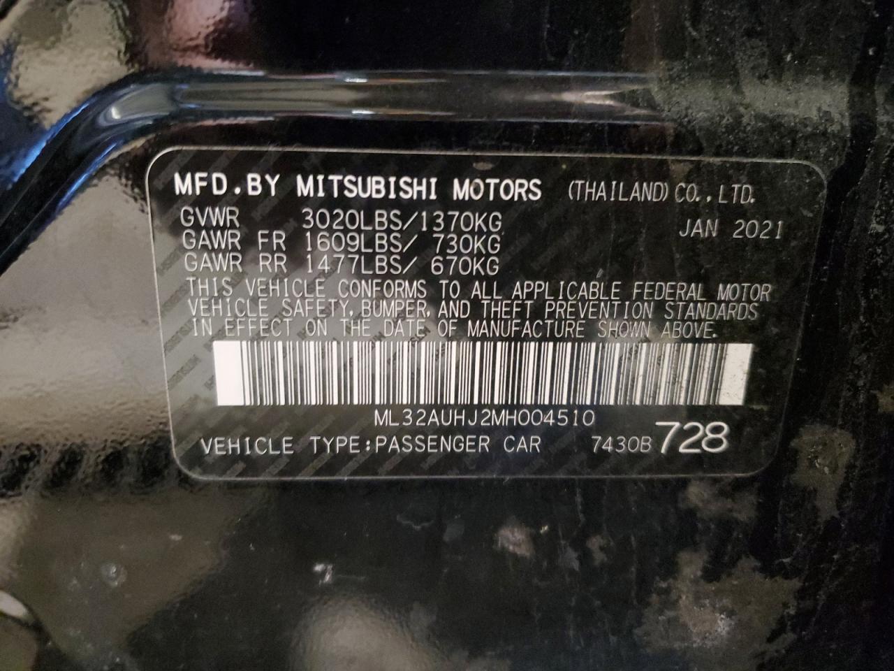 Photo 11 VIN: ML32AUHJ2MH004510 - MITSUBISHI MIRAGE 