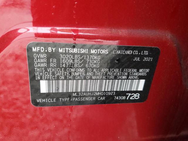 Photo 11 VIN: ML32AUHJ2MH010923 - MITSUBISHI MIRAGE 