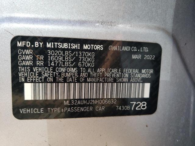 Photo 11 VIN: ML32AUHJ2NH006632 - MITSUBISHI MIRAGE ES 