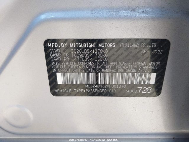 Photo 8 VIN: ML32AUHJ2PH001370 - MITSUBISHI MIRAGE 