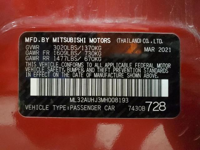 Photo 11 VIN: ML32AUHJ3MH008193 - MITSUBISHI MIRAGE 