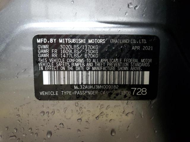 Photo 12 VIN: ML32AUHJ3MH009182 - MITSUBISHI MIRAGE ES 