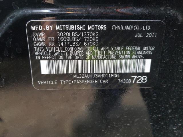 Photo 9 VIN: ML32AUHJ3MH011806 - MITSUBISHI MIRAGE ES 