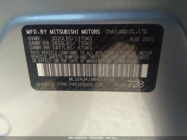 Photo 8 VIN: ML32AUHJ3MH013393 - MITSUBISHI MIRAGE 