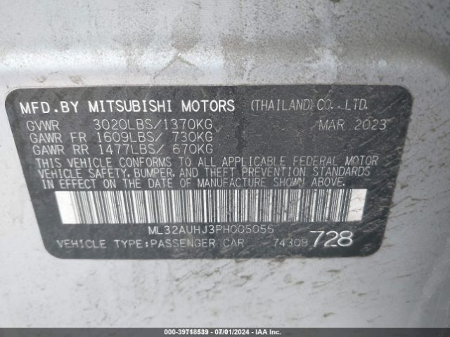 Photo 8 VIN: ML32AUHJ3PH005055 - MITSUBISHI MIRAGE 