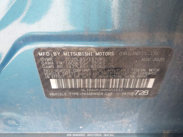 Photo 8 VIN: ML32AUHJ4MH002533 - MITSUBISHI MIRAGE 