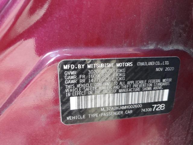 Photo 11 VIN: ML32AUHJ4MH002600 - MITSUBISHI MIRAGE ES 