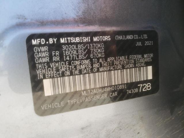 Photo 12 VIN: ML32AUHJ4MH010891 - MITSUBISHI MIRAGE 