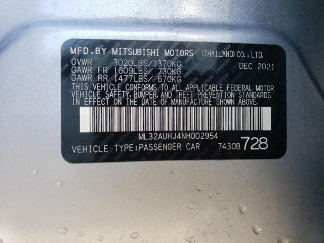 Photo 11 VIN: ML32AUHJ4NH002954 - MITSUBISHI MIRAGE ES 