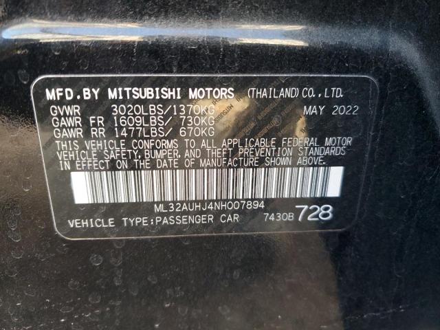 Photo 11 VIN: ML32AUHJ4NH007894 - MITSUBISHI MIRAGE ES 