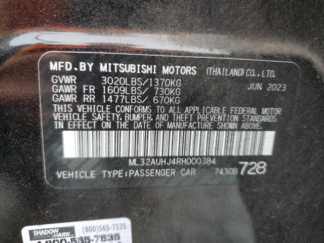 Photo 13 VIN: ML32AUHJ4RH000384 - MITSUBISHI MIRAGE ES 