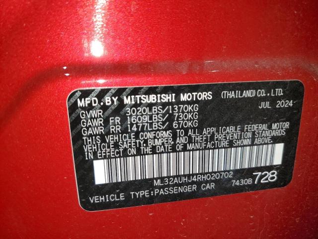 Photo 12 VIN: ML32AUHJ4RH020702 - MITSUBISHI MIRAGE ES 