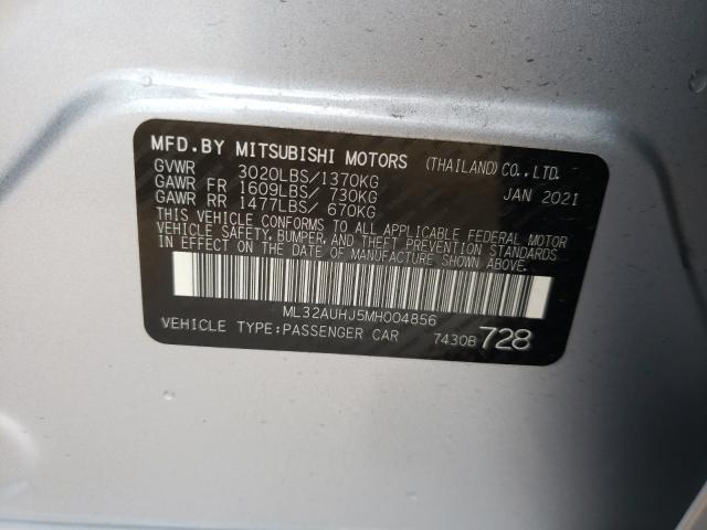 Photo 9 VIN: ML32AUHJ5MH004856 - MITSUBISHI MIRAGE ES 