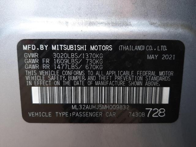 Photo 9 VIN: ML32AUHJ5MH009832 - MITSUBISHI MIRAGE ES 