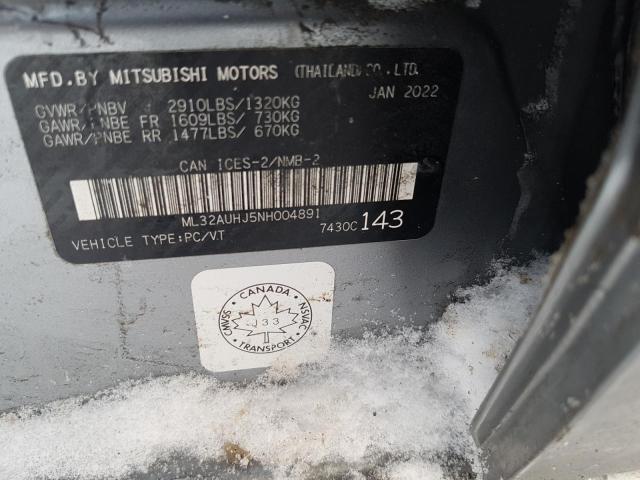 Photo 11 VIN: ML32AUHJ5NH004891 - MITSUBISHI MIRAGE 