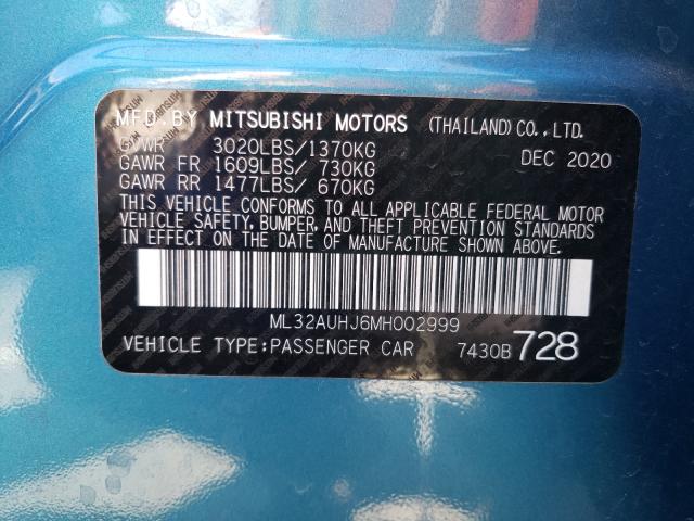 Photo 9 VIN: ML32AUHJ6MH002999 - MITSUBISHI MIRAGE ES 