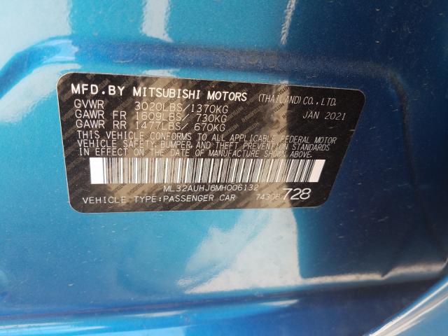 Photo 9 VIN: ML32AUHJ6MH006132 - MITSUBISHI MIRAGE ES 