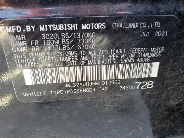 Photo 11 VIN: ML32AUHJ6MH012562 - MITSUBISHI MIRAGE ES 